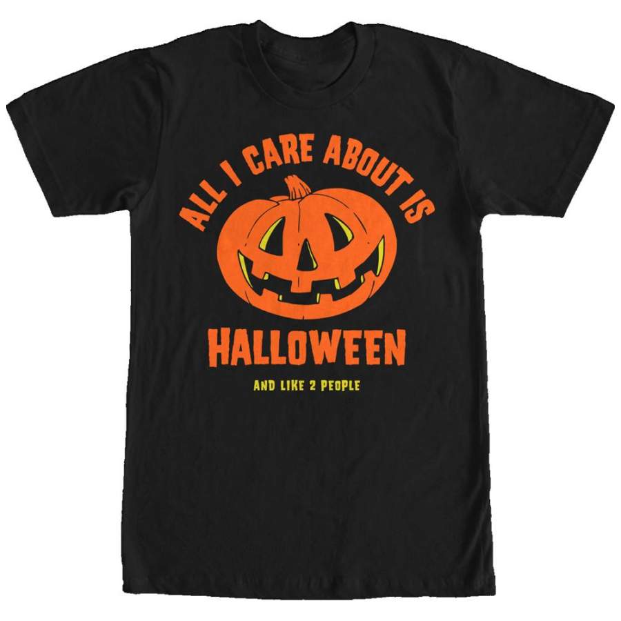 Lost Gods Men’s All I Care About is Halloween  T Shirt Black