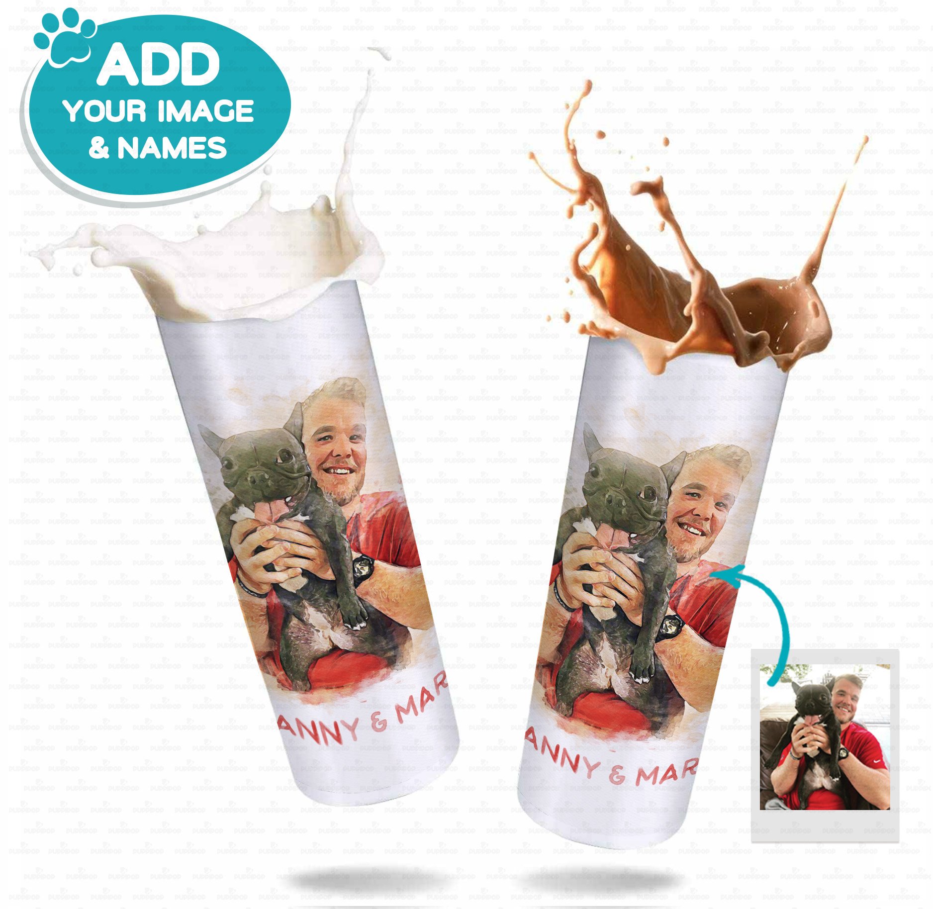 Personalized Dog Gift Idea – Watercolor Portrait For Puppy Lovers – Tumbler