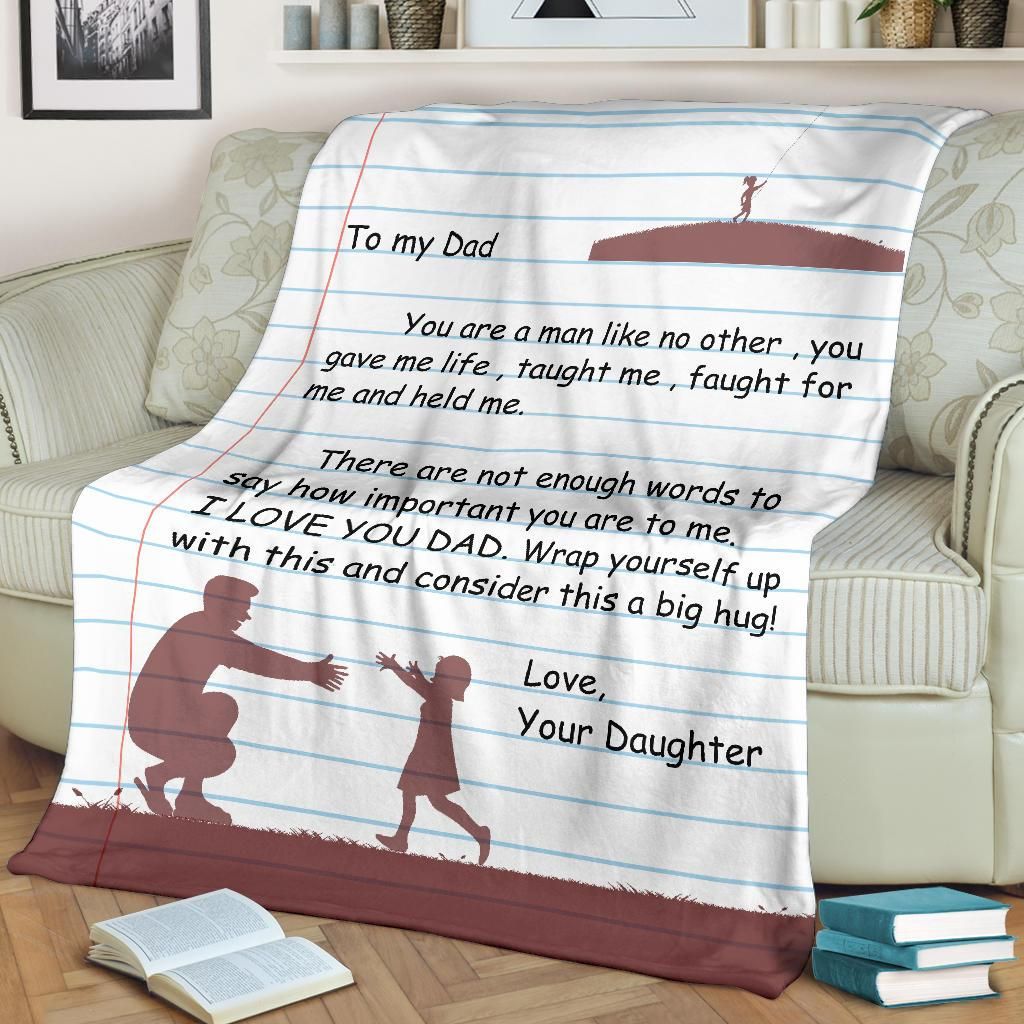 [Personalized Name] I Love You Dad Fleece Blanket, Sherpa Blanket, Gift For Parent, Family Member, Friends Gift, Christmas Gift, Home Decor, Home Living