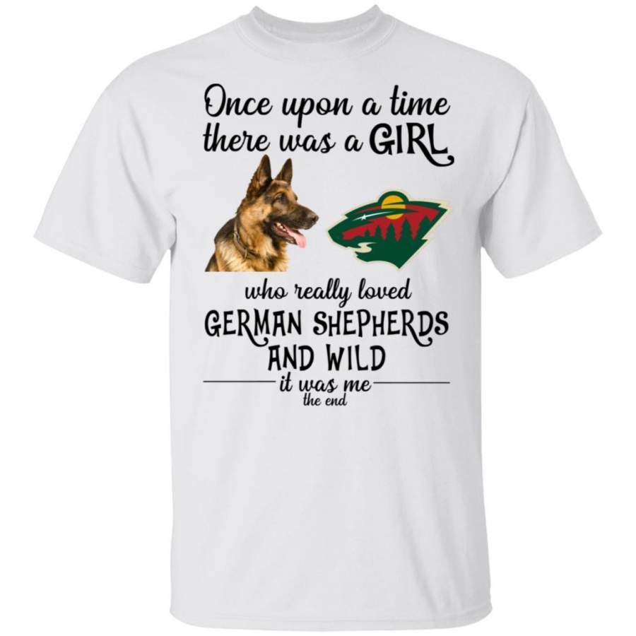 A Girl Who Really Loved Minnesota Wild And Shepherd Dog Shirt HT209