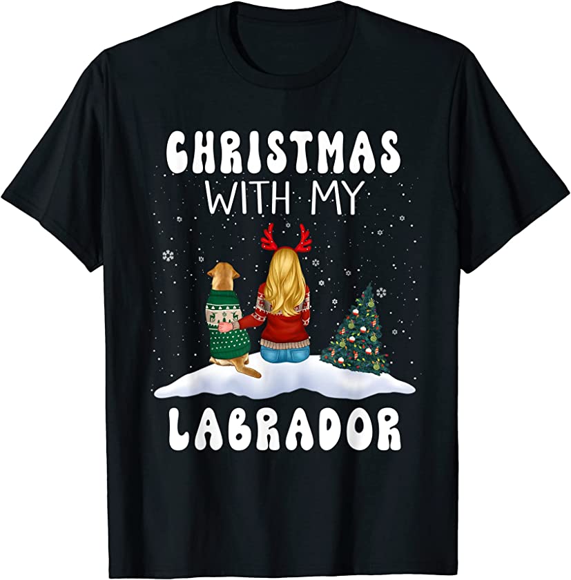 Christmas With My Labrador Retriever Dog Puppy Funny Xmas T-Shirt