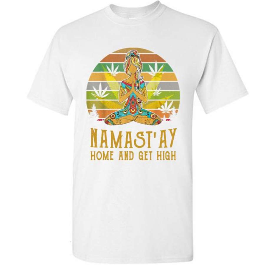 Vintage Namast’ay Home And Get High Yoga Girl – Gildan Short Sleeve Shirt