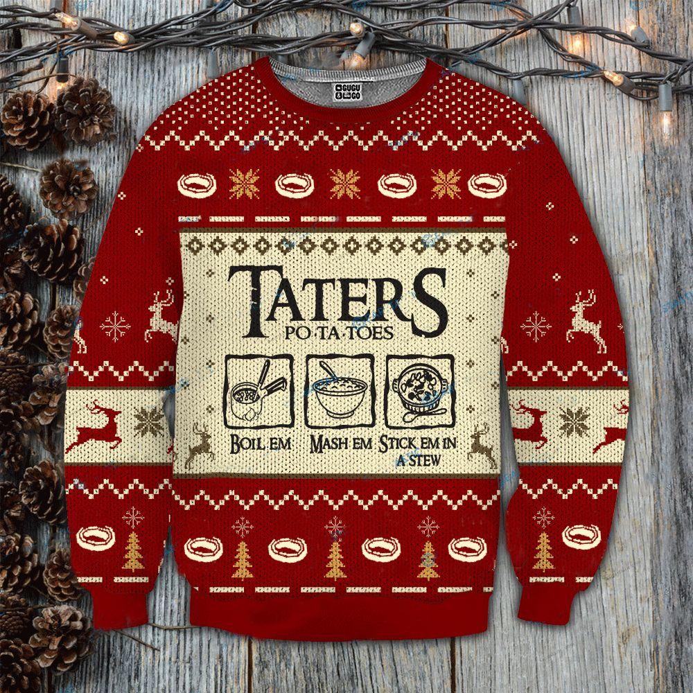 Lotr Taters Potatoes Ugly Christmas Sweater | For Men & Women | Adult | Us5925