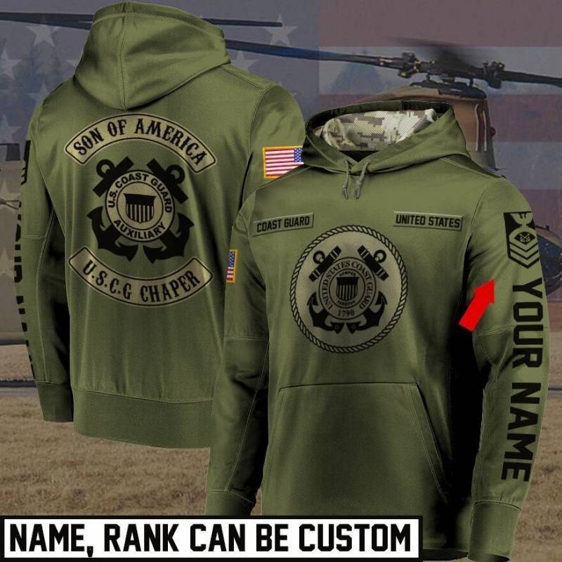 United States Coast Guard Pullover Hoodie Customize X5