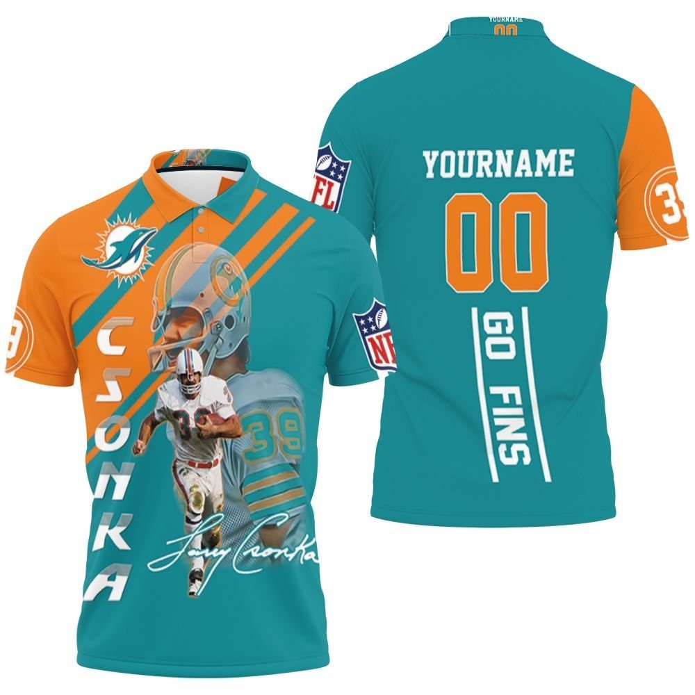 Dolphins Larry Csonka 3D Personalized Polo Shirt