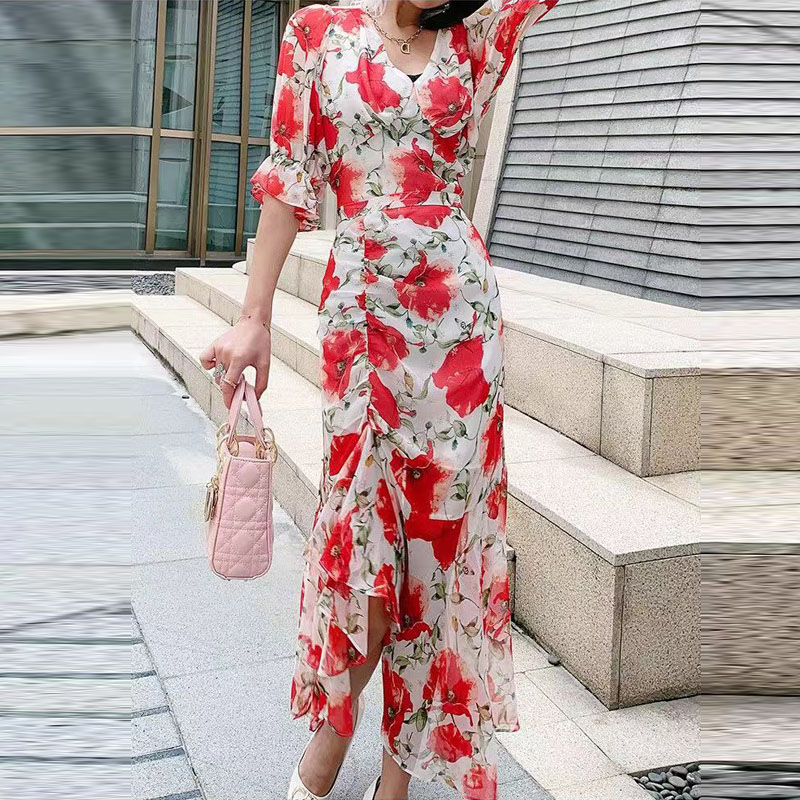 ZALady Beach Korean chic short tops blouses and midi-long skirts women ruffles short sleeve top two piece set suit outfits mujer alx