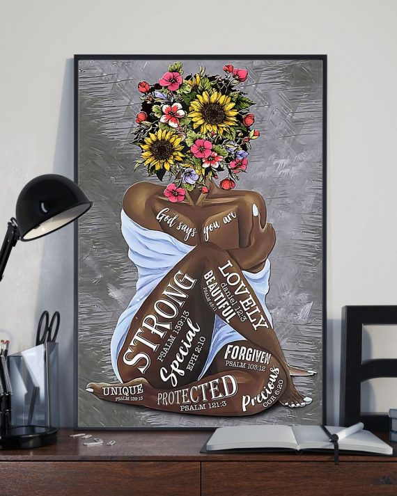 Juneteenth Gifts Proud African Women Black Flowers God Say You Are Canvas Wall Art Canvas Or Poster Hg