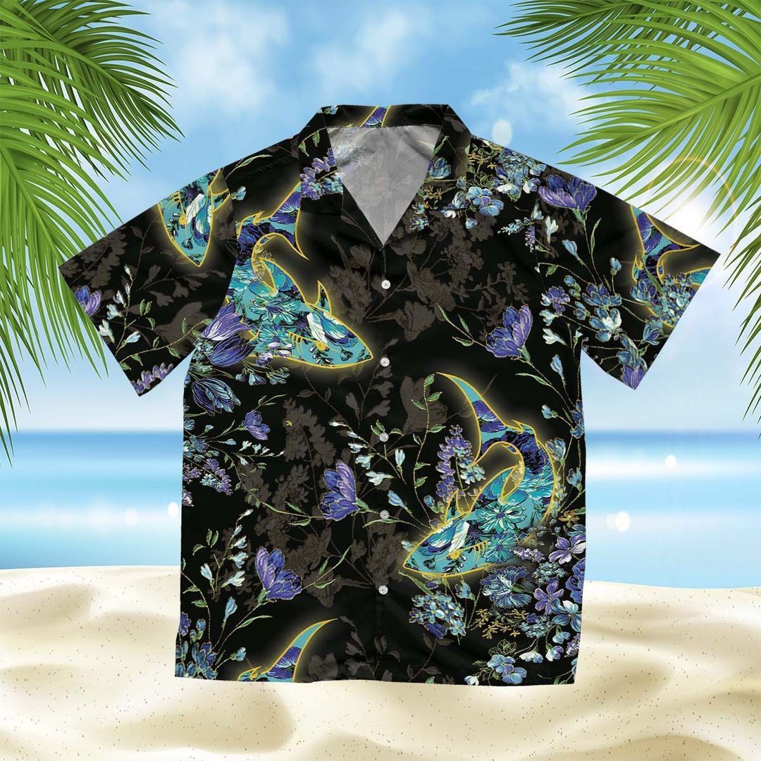 Shark Floral Black Amazing Design Hawaii Shirt Ha24695