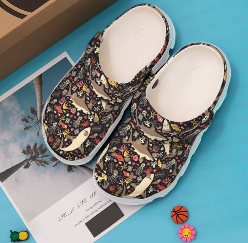 Shark Pattern Sku 2134 Custom Sneakers Personalized Name Crocs Clogs Shoes