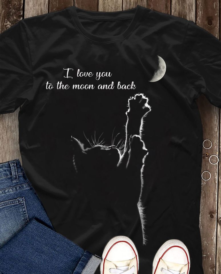 Black Cat I Love You To The Moon And Back Gift Standard/Premium T-Shirt