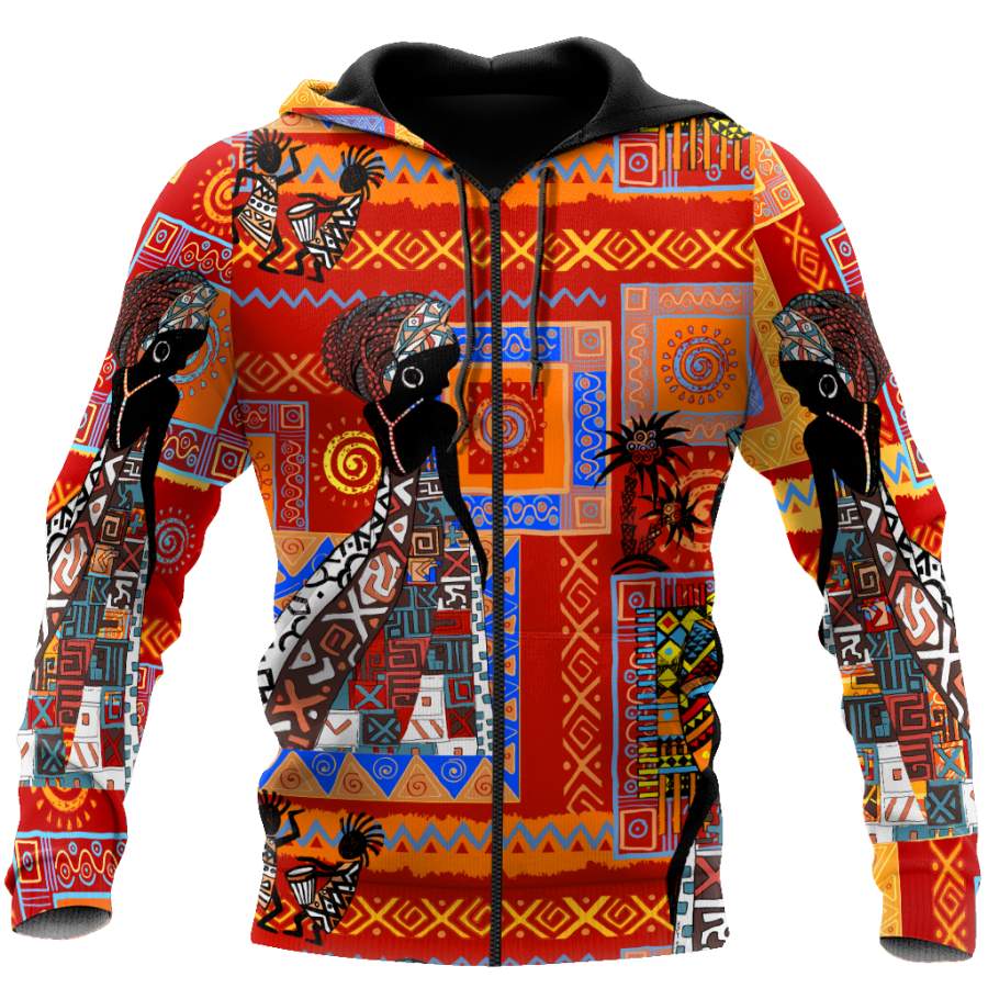 African Print Pattern Hoodie JJ22062001-ML