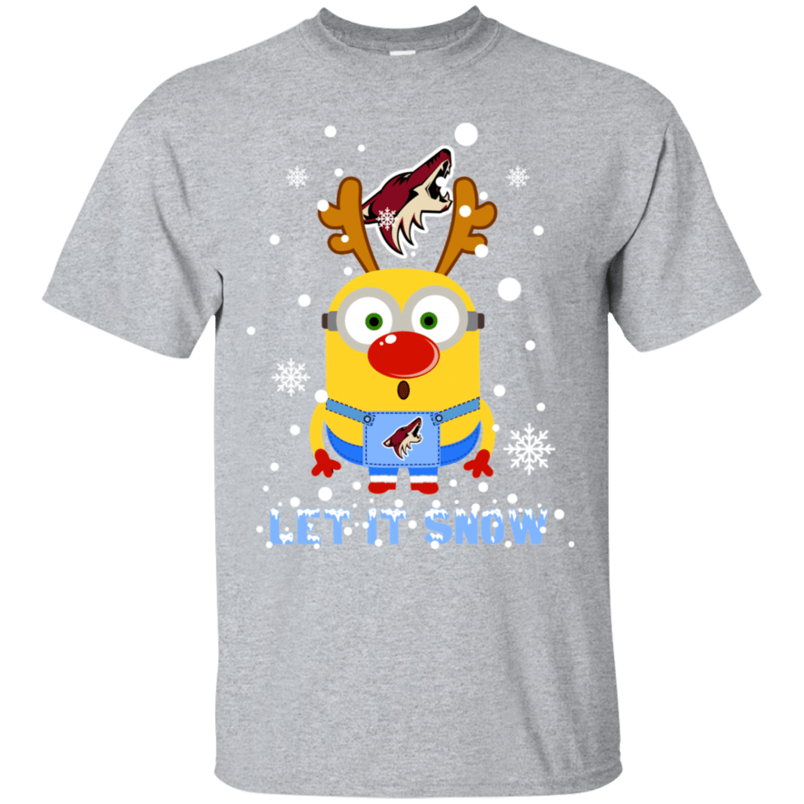 Check out this awesome Minion Arizona Coyotes Ugly Christmas Sweaters Let It Snow Ultra Cotton T-Shirt