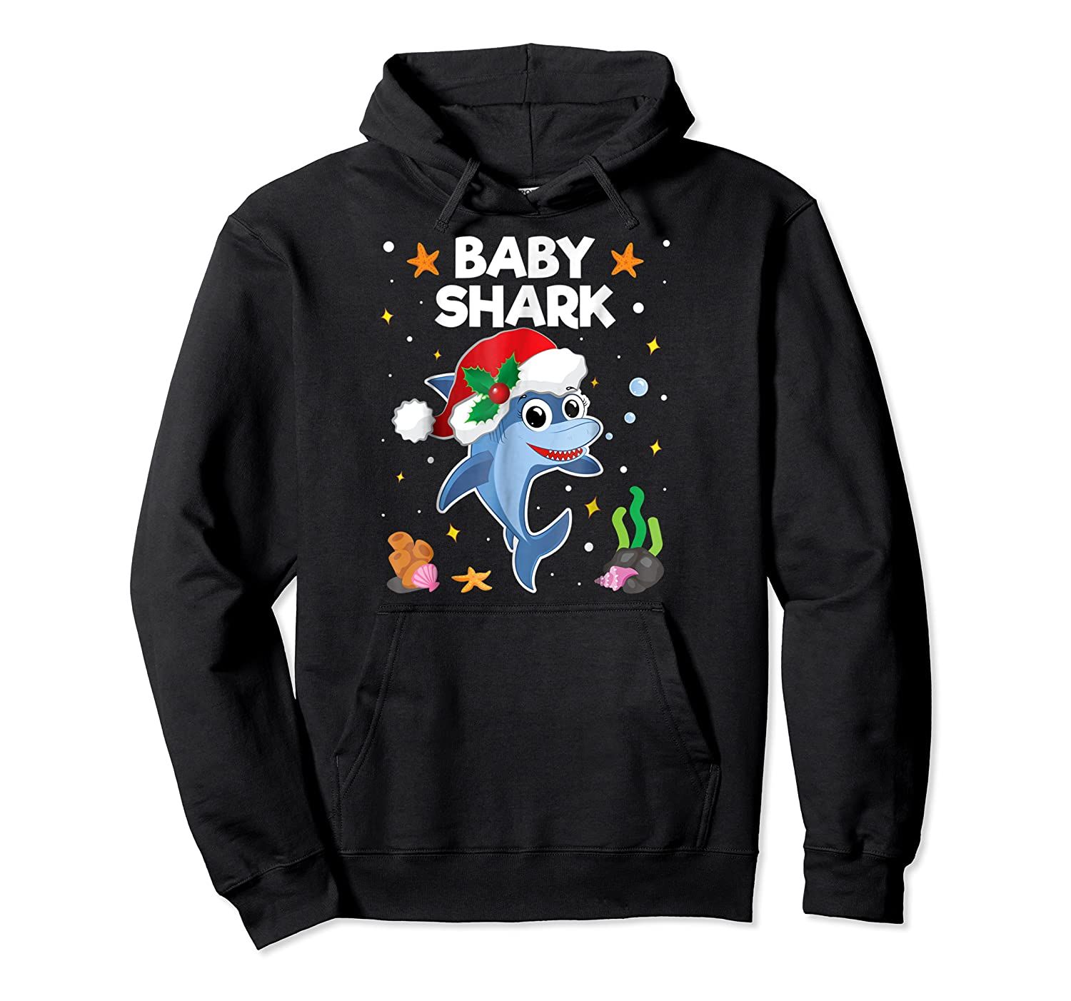 Baby Shark Shirt Santa Christmas Shirts For Girls Boys Kids Pullover Hoodie, T-Shirt, Sweatshirt