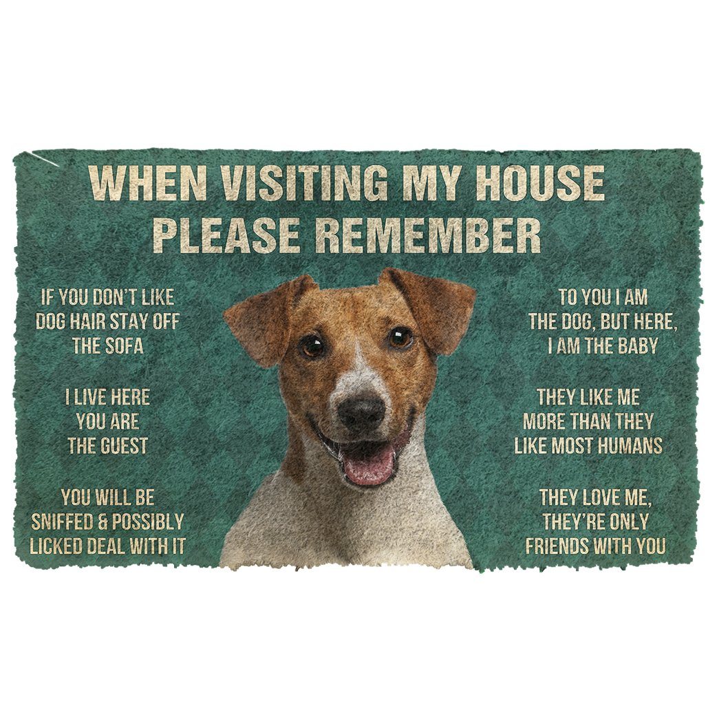 Gearhumans  Gearhuman 3D Please Remember Jack Russell Terrier House Rules Custom Doormat