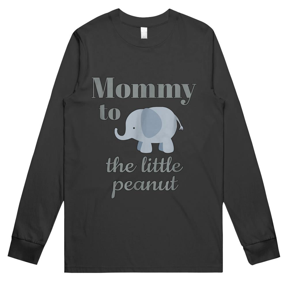 Matching Baby Shower Couples Shirt Elephant Mommy Peanut Long Sleeve T Shirts