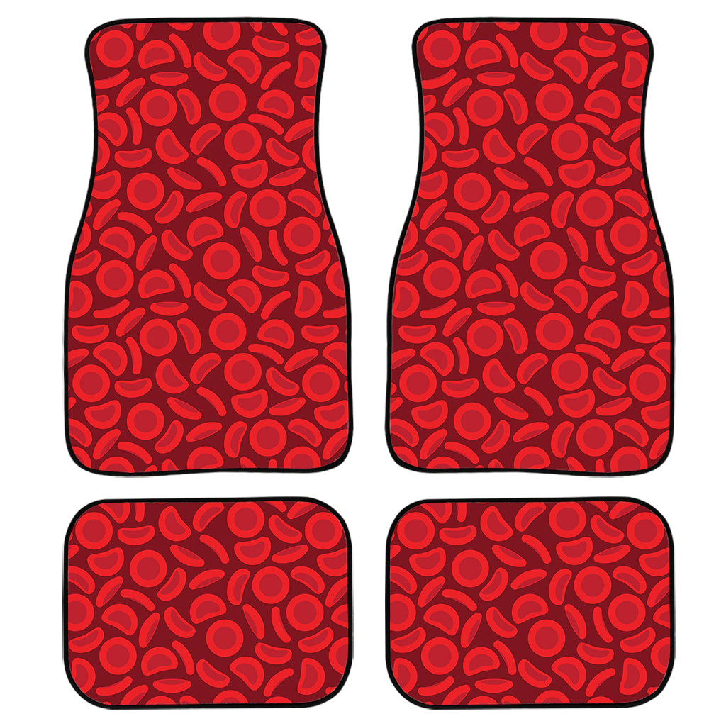 Red Blood Cells Pattern Print Front And Back Car Floor Mats, Front Car Mat