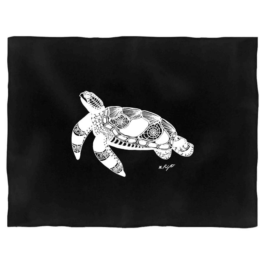 Turtle Art Birthday Sea Turtle Drawing Native American Animal Pen And Ink Ocean Art Blanket