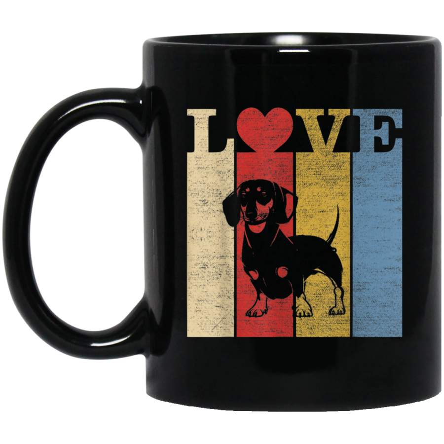 Vintage Retro Love Dachshund Funny Dog Lovers Gift Mug