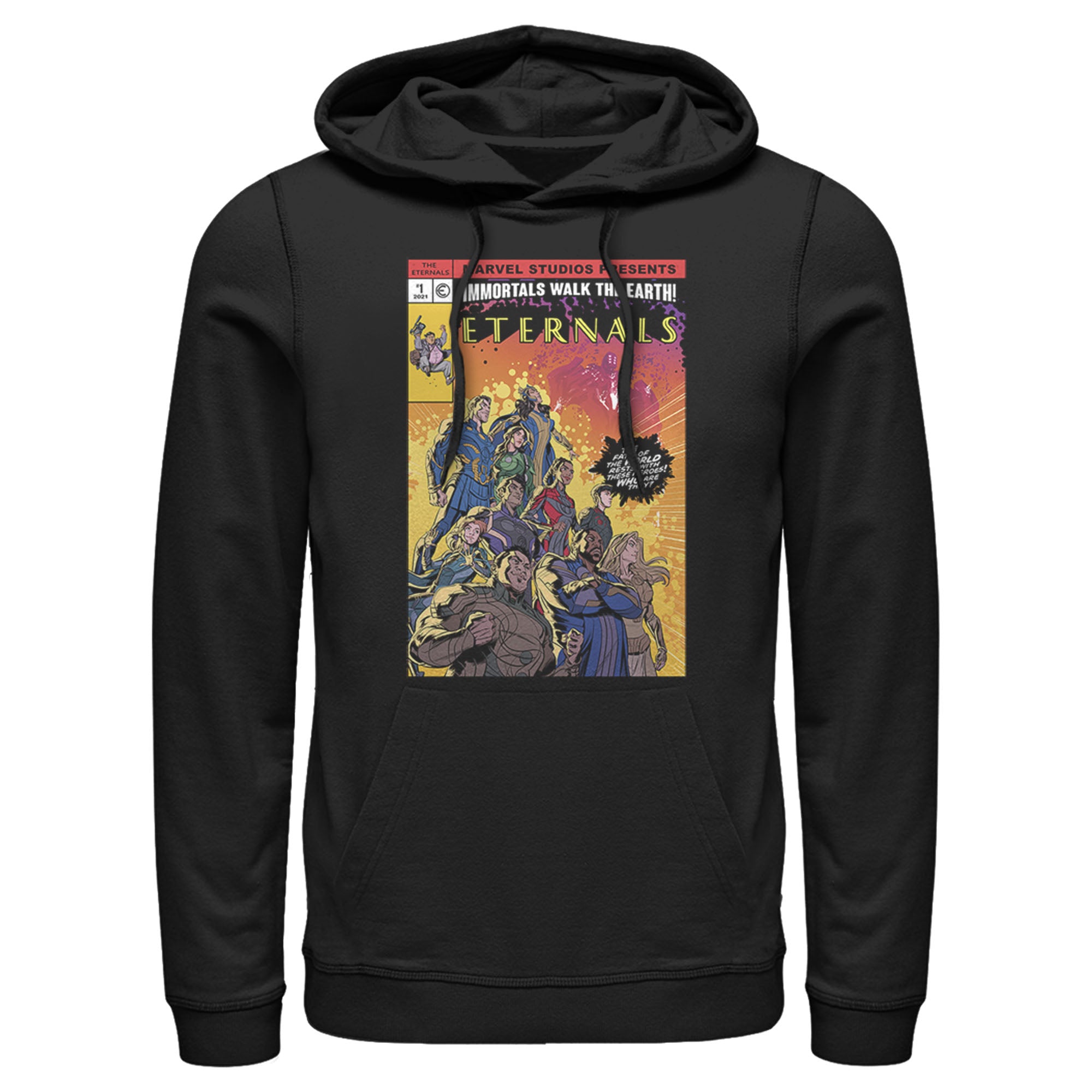 Men’S Marvel Eternals Heroes Comic Book Cover Pull Over Hoodie