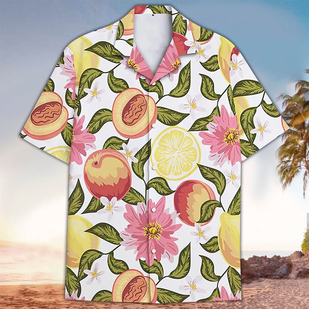 Peach Hawaii Printed Shirt Aloha Ha68526