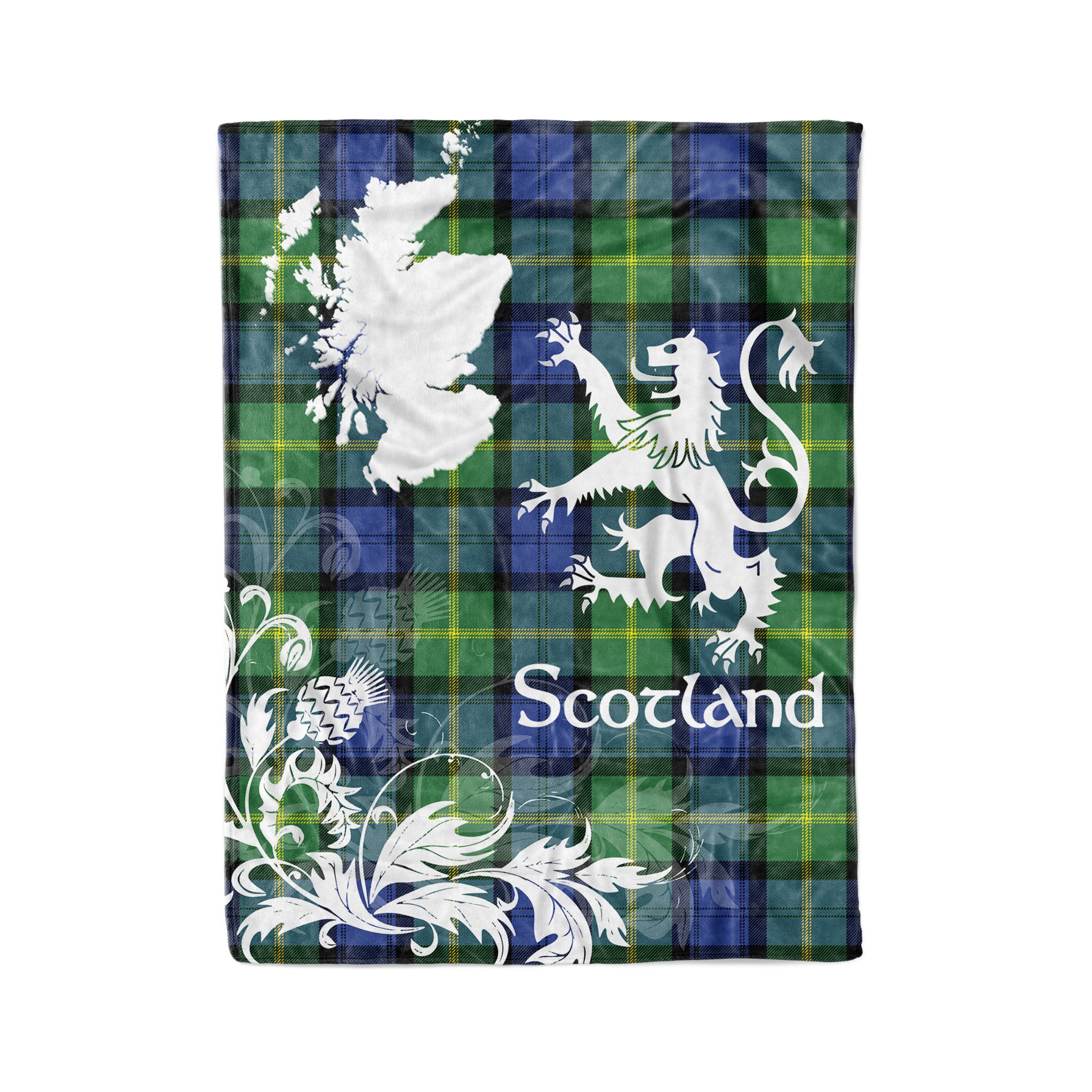 Tartan Plaid Fleece Blanket Tartan Blanket Thistle And Lion Scottish Clan Gordon Old Ancient Plaid Blanket