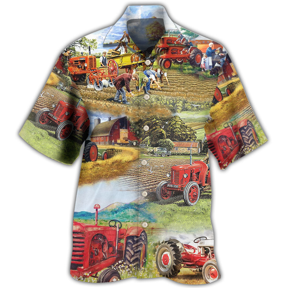 Tractor Farm Painting Art Hawaii Shirt Ha58370