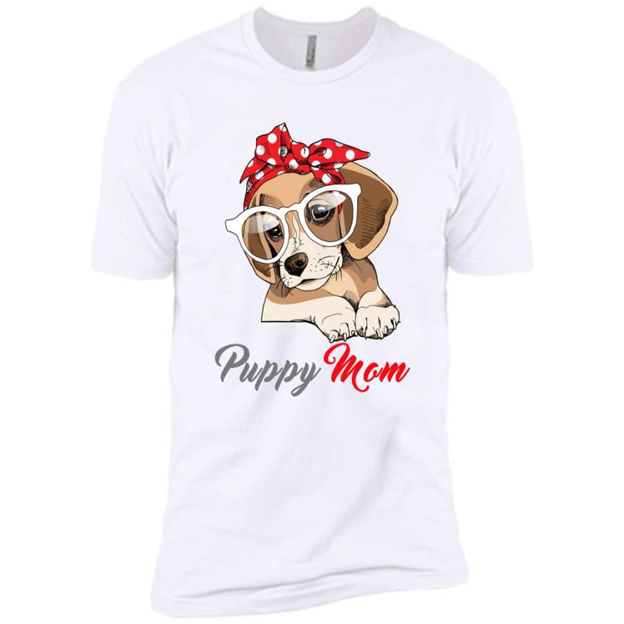 Mom Love Red Bandana Headband Puppy Beagle – Canvas Unisex USA Shirt