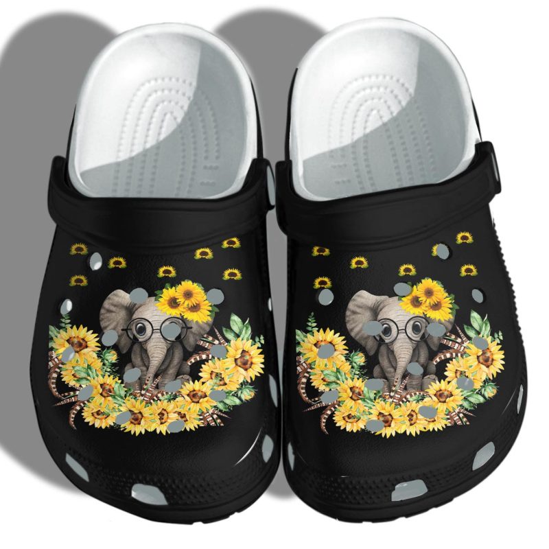 Elephant Sunflower Cute Custom Shoes Autism Awareness Gifts – Cute Elephant Love Hope Awareness Cancer Outdoor Shoes Gift