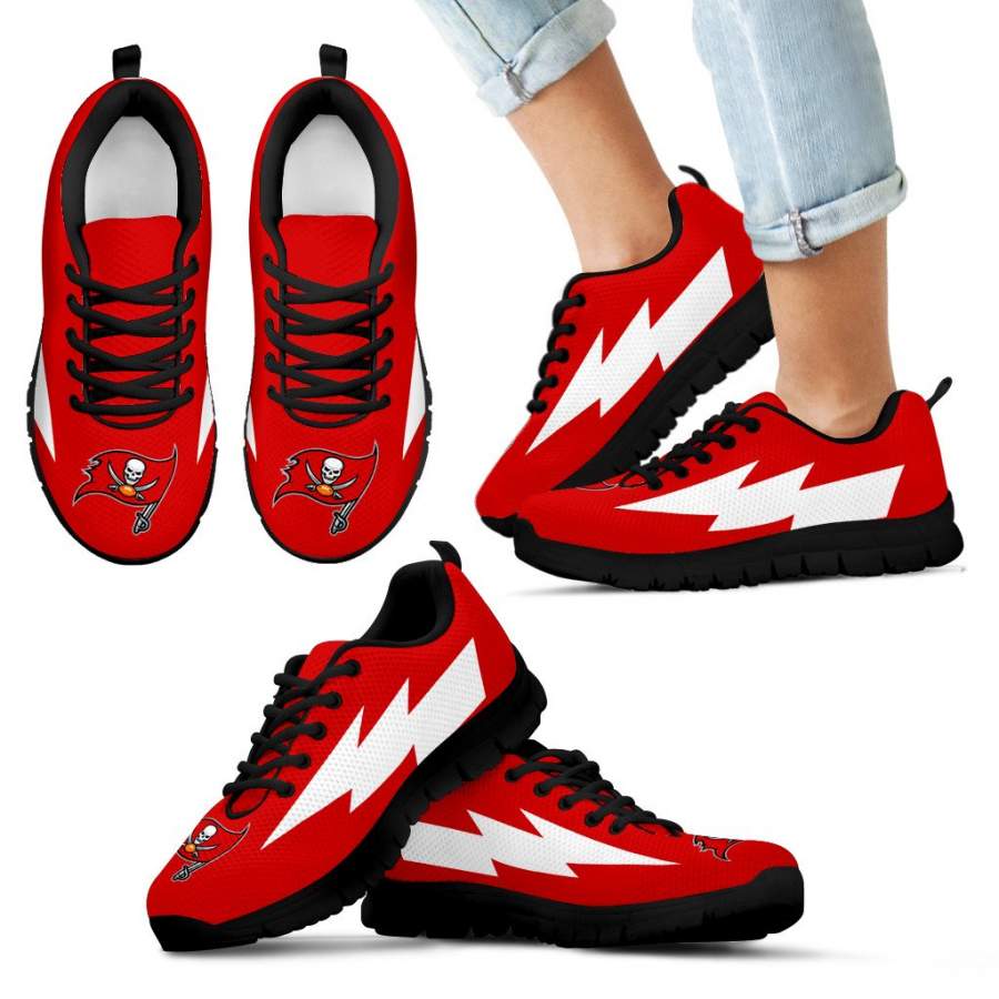 Awesome  Tampa Bay Buccaneers Sneakers Thunder Lightning Amazing Logo