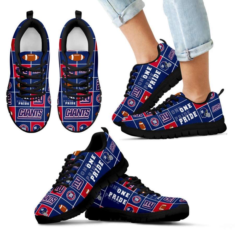 Colorful Pride Flag New York Giants Sneakers