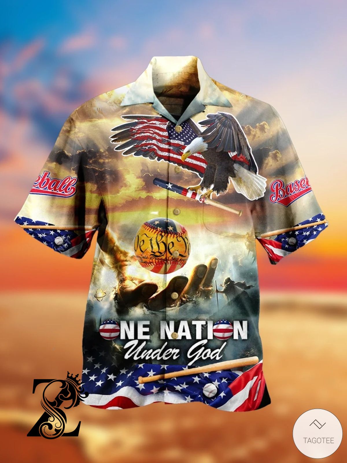 Baseball One Nation Under God Hawaiian Shirt