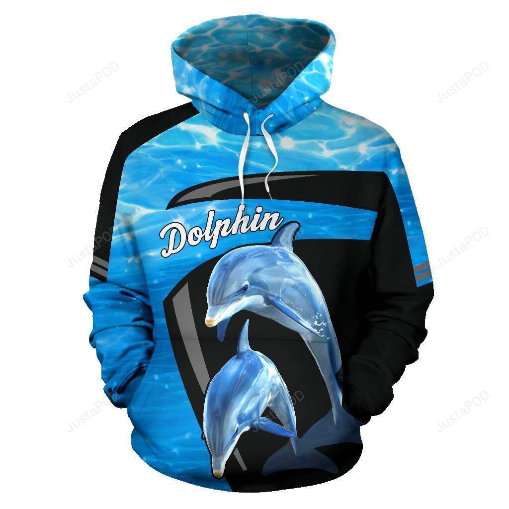 Dolphin Jump Blue Sea 3D All Over Print Hoodie, Zip-Up Hoodie