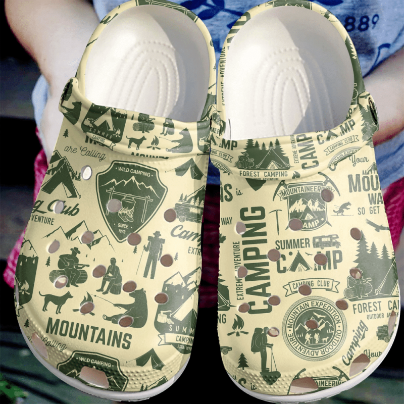 Camping Club Out Door Adventure Gift For Lover Rubber clog Shoes Comfy Footwear