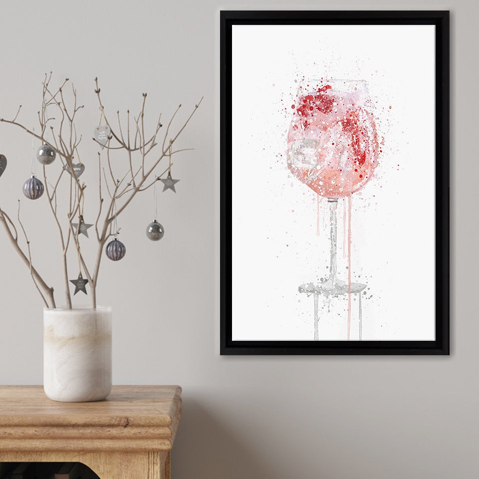 Pink Gin And Tonic ’Goblet’ Framed Canvas Print – Canvas Painting, Canvas Art, Wall Art, Wall Decor
