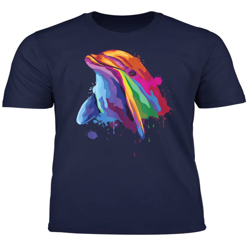 Colorful Dolphin Ocean Life Graphic T Shirt