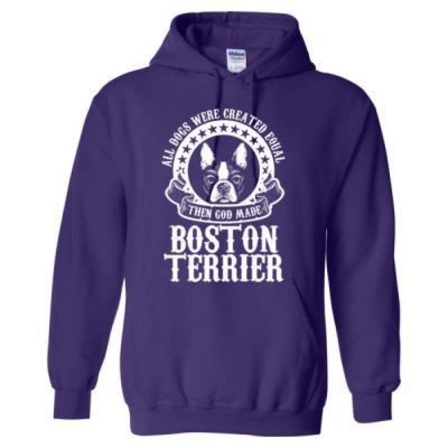 AGR All Dogs Were Created Equal God Made Boston Terrier – Heavy Blend™ Hooded Sweatshirt