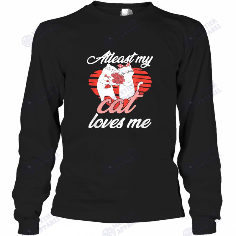 Valentines Day Cat Mom Dad Kitten Lover My Cat Loves Me Long Sleeve T-Shirt