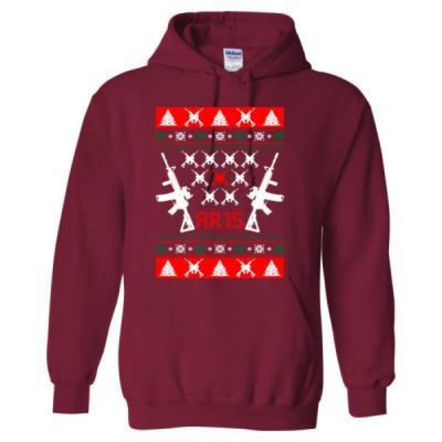 AGR Ar 15 Ar15 Ugly Christmas Sweater – Heavy Blend™ Hooded Sweatshirt