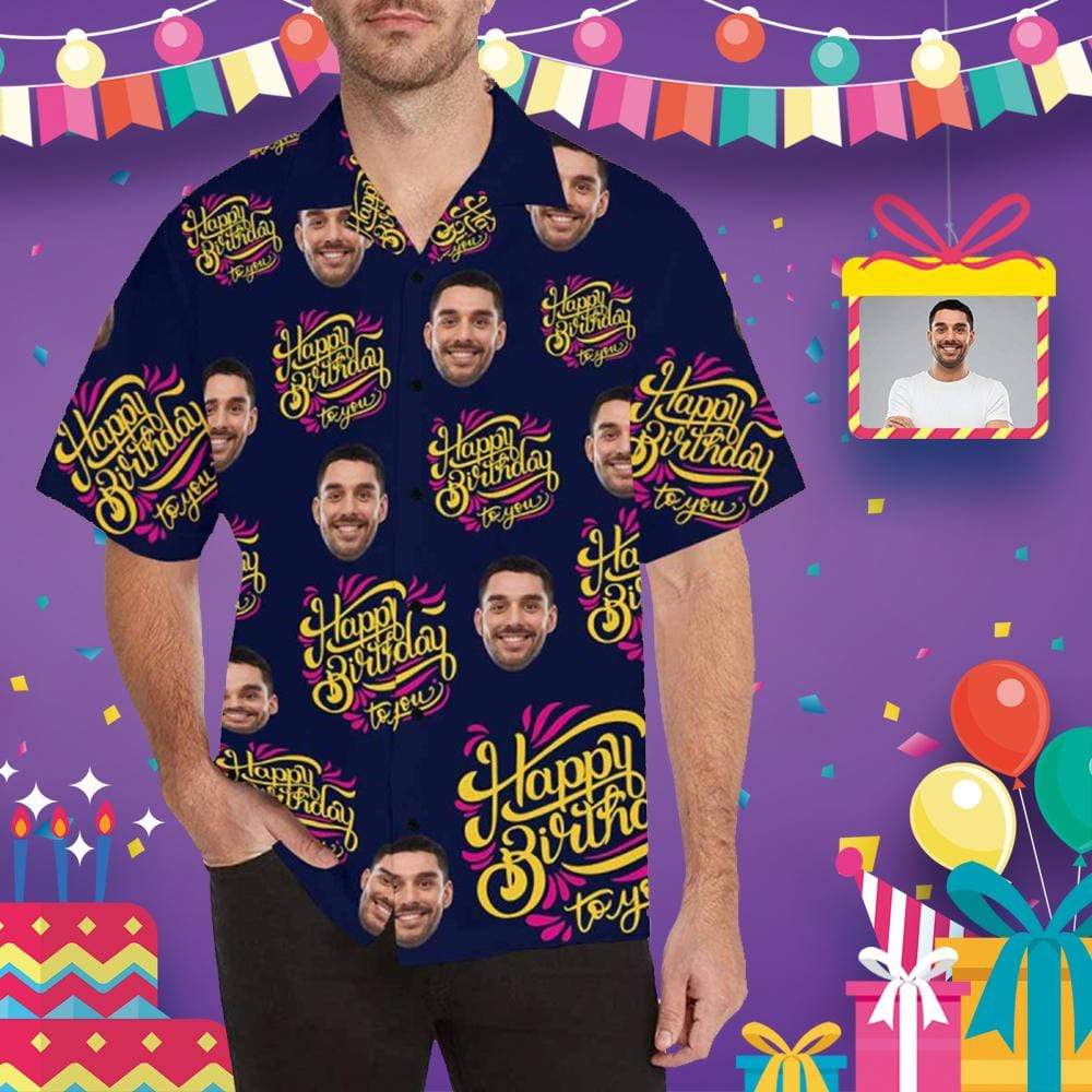 Custom Face Birthday Patterns All Over Print Hawaii Shirt Ha24708