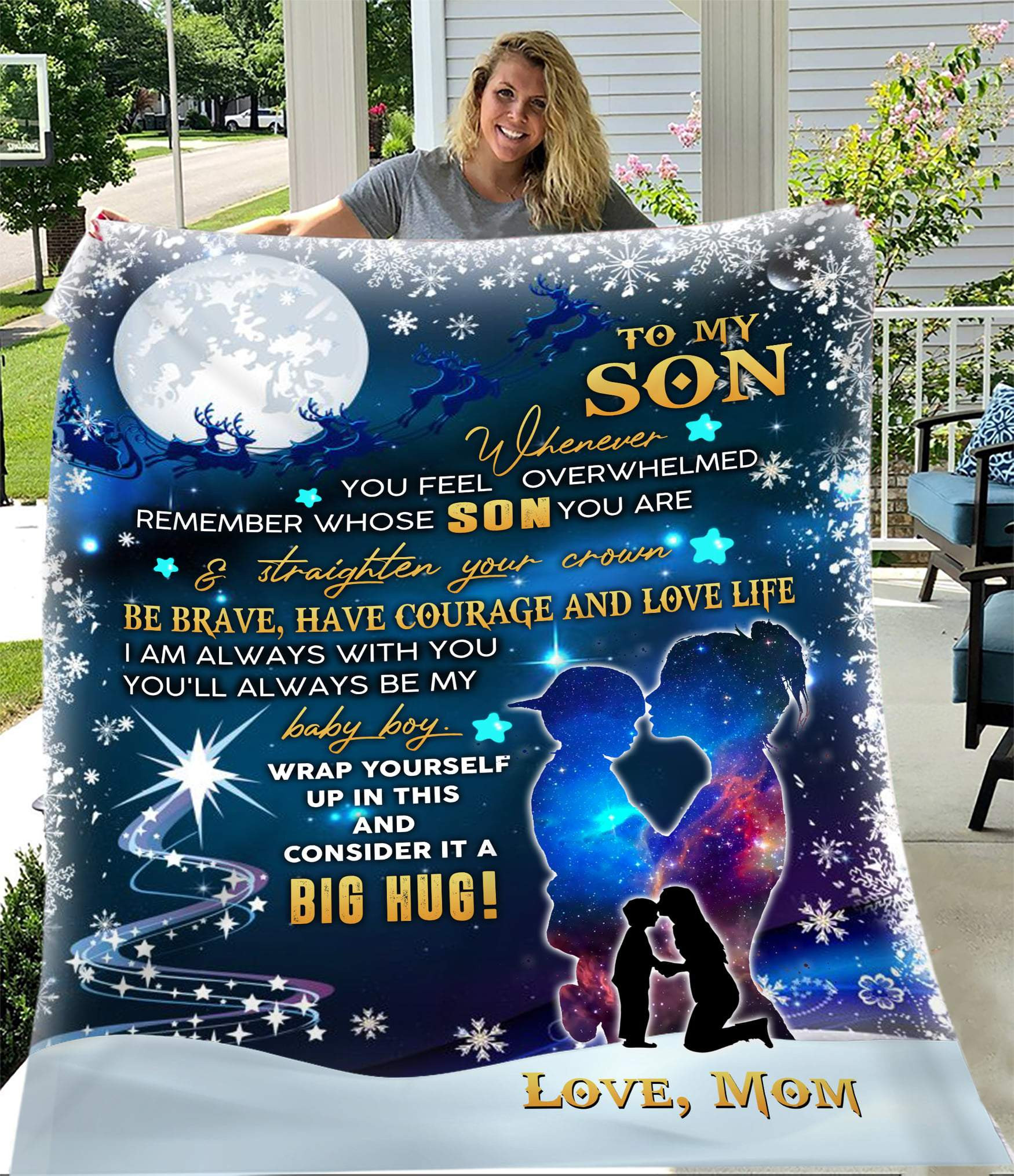 Christmas Blanket For Son, To My Son Whenever You Feel Overwhelmed Fleece Blanket, Christmas Gift