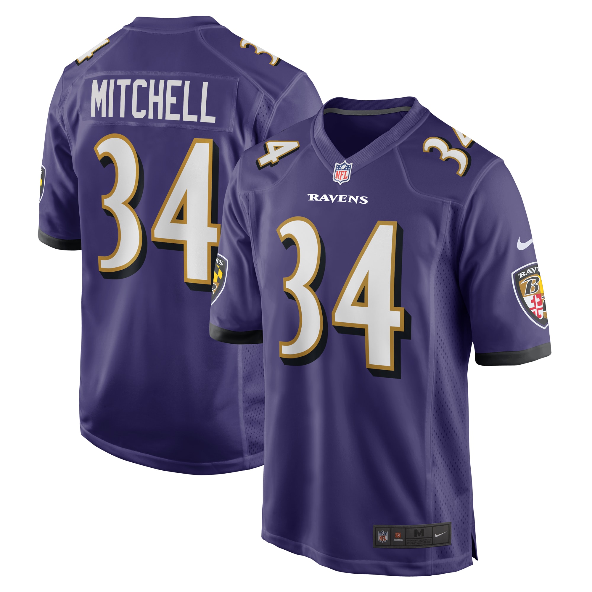 Keaton Mitchell Baltimore Ravens Game Jersey – Purple