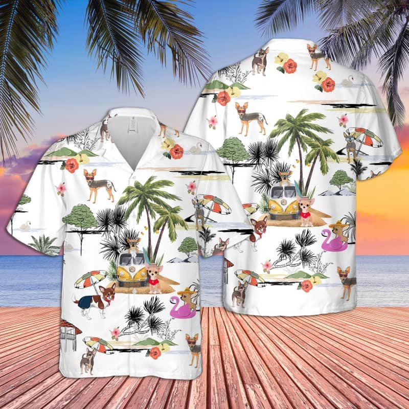 Felacia Unisex Chihuahua Beach Hawaii Shirt Ha9948