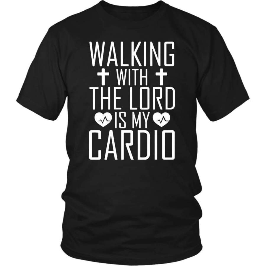 Walking with the Lord is my cardio t shirt – christian t shirts