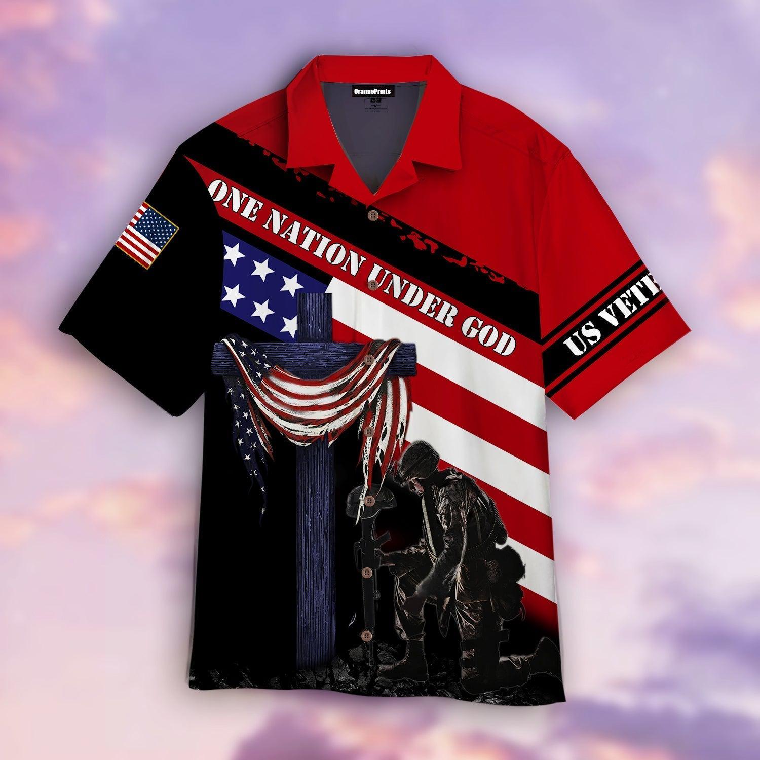 One Nation Under God Us Veteran Hawaii Shirt For Men Women Ha59064