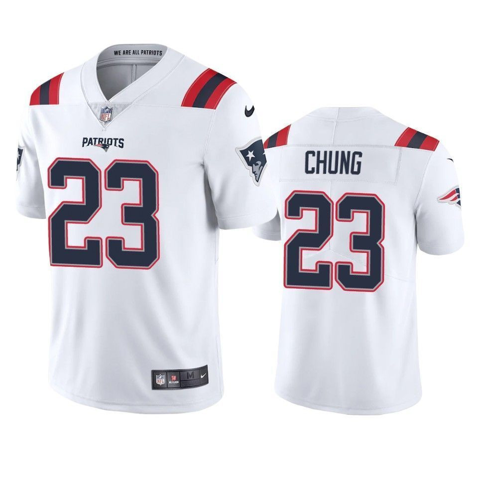 New England Patriots Patrick Chung White 2021 Vapor Limited Mens 3D Jersey