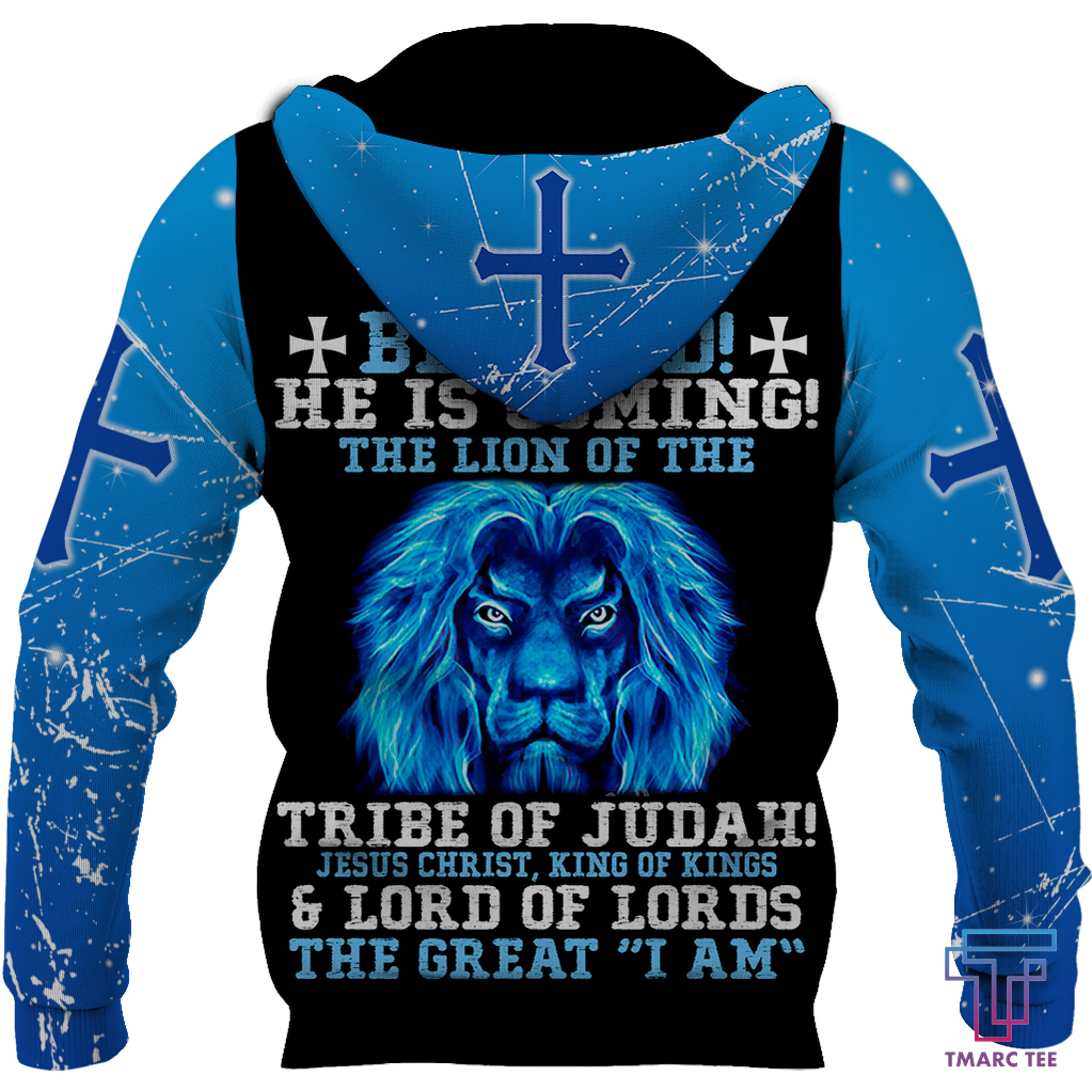 Tmarc Tee Be Hold He Is Coming The Lion Of The Tribe Of Judah Jesus Christ King Of Kings