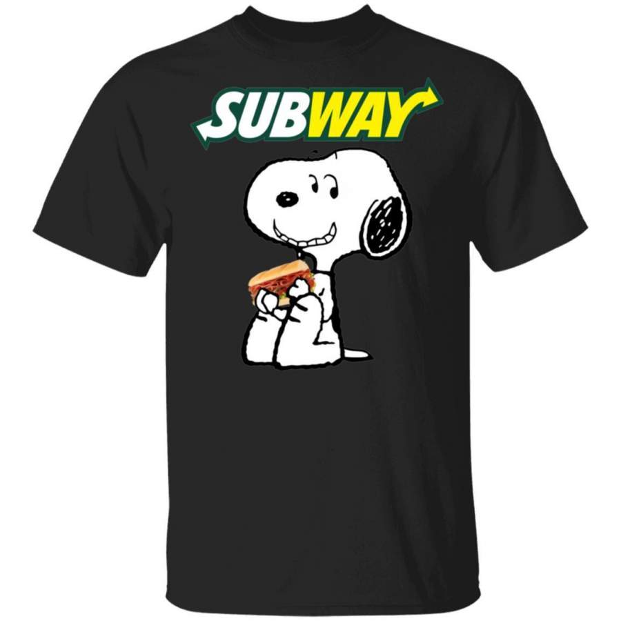Snoopy Eating Subway T-shirt Fast Food Tee