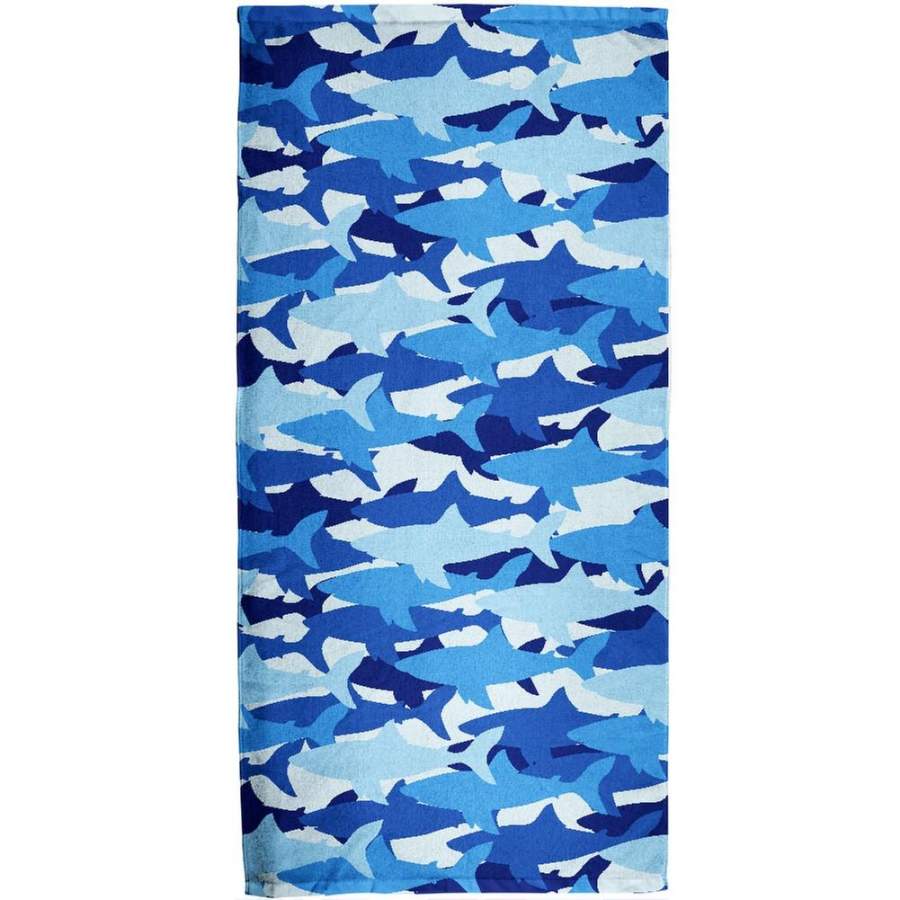 Shark Camo All Over Plush Beach Towel