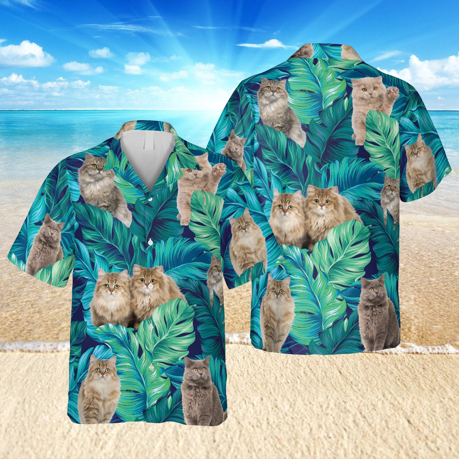 Tropical Leaves Longhaired Cats Hawaii Kalaha Ha103277