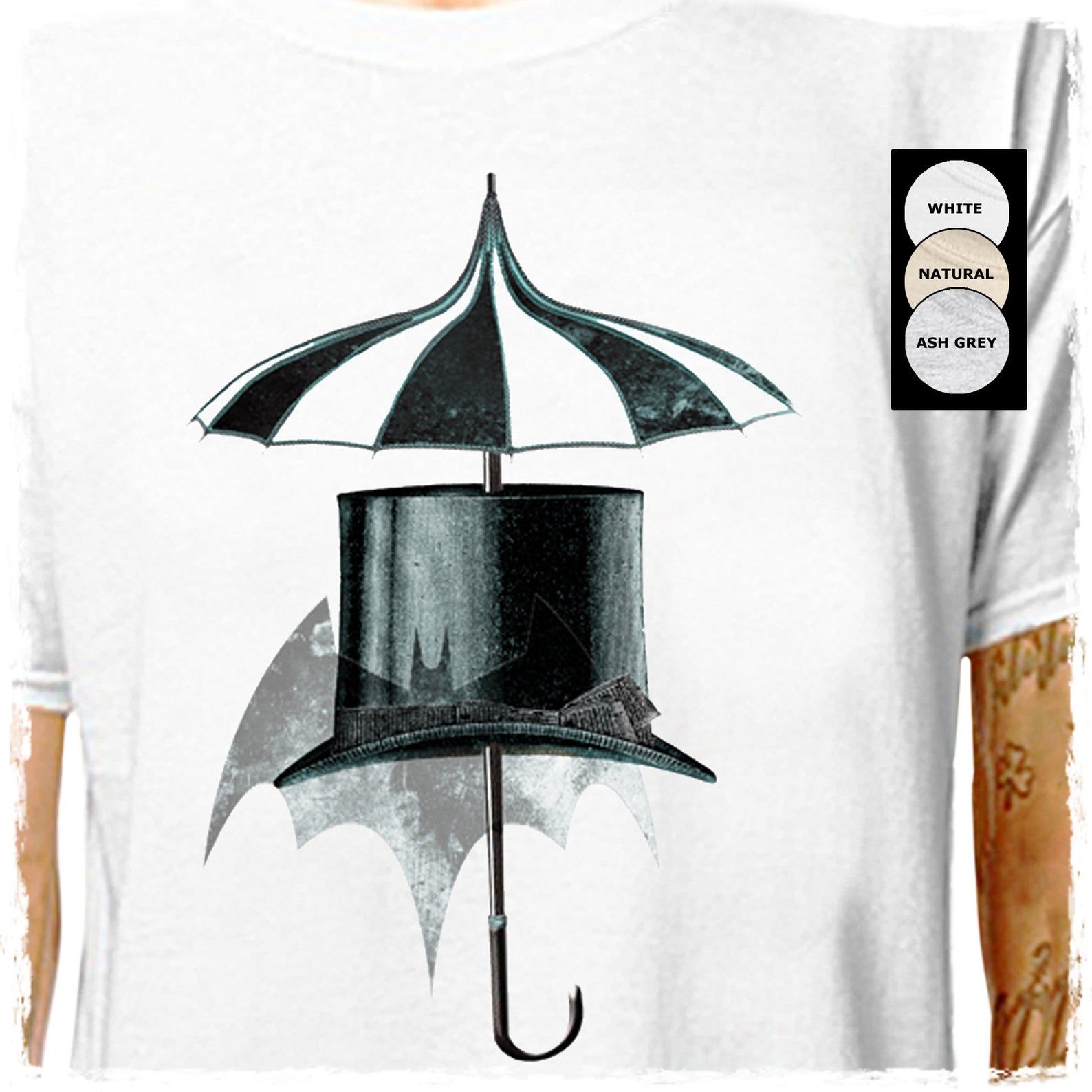 Batman – The Penguin T-Shirt Bat Man Symbol Gothic Steampunk Top Hat Umbrella Parasol Father Day Lazycarrot